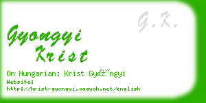 gyongyi krist business card